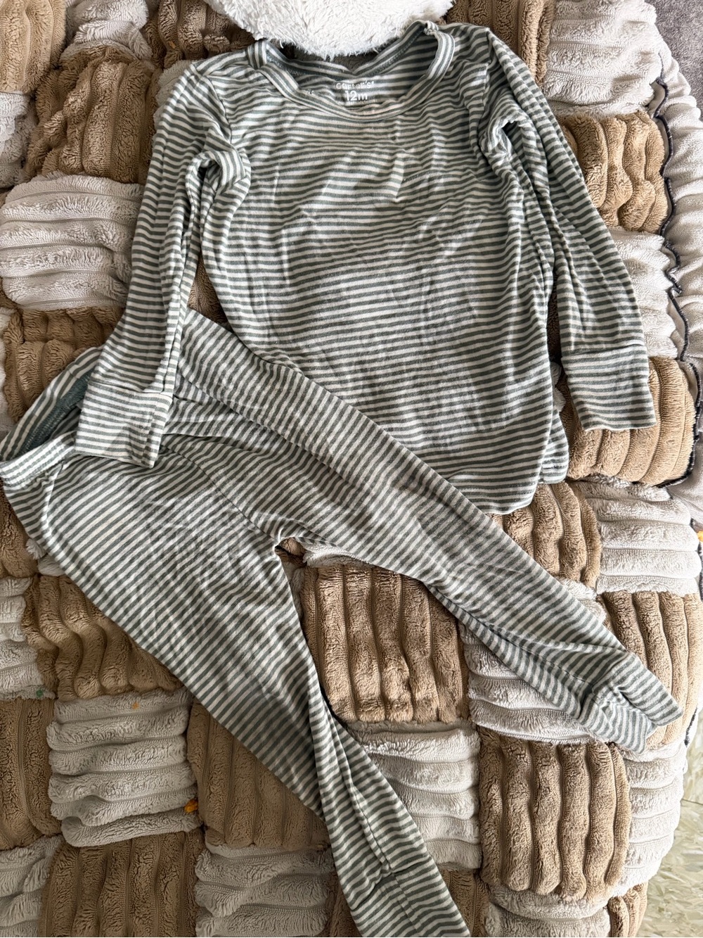 Carter’s Viscose Green Stripes Pajama Set Bamboo Pajamas